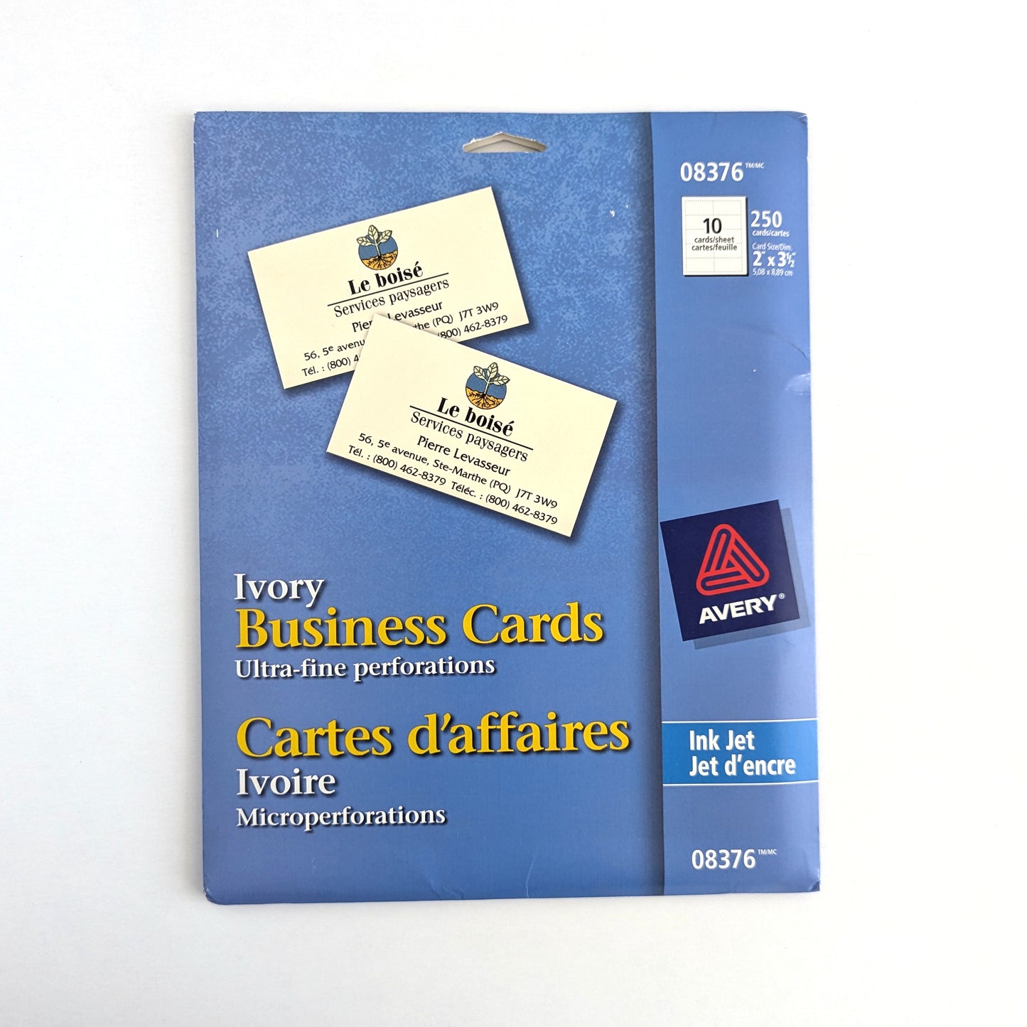 Cartes de visite en ivoire