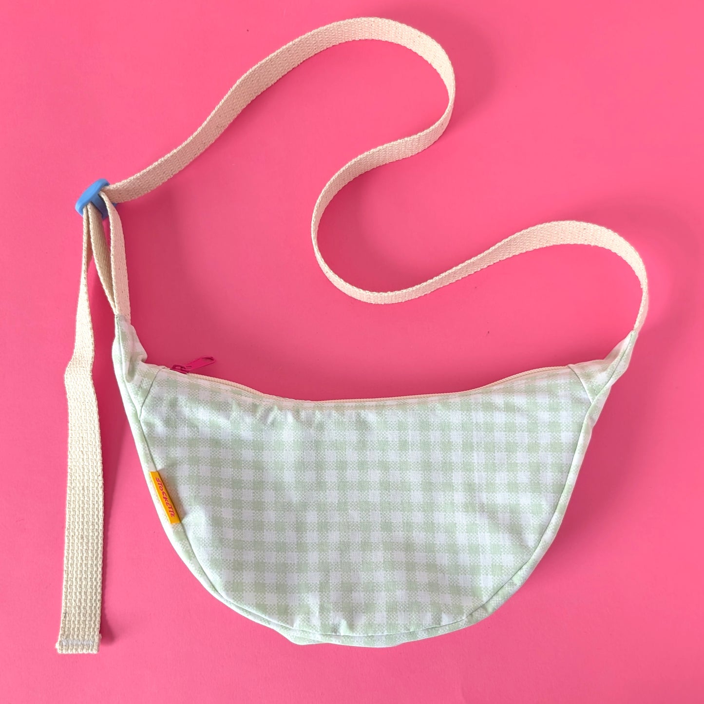 Gingham Crescent Bag