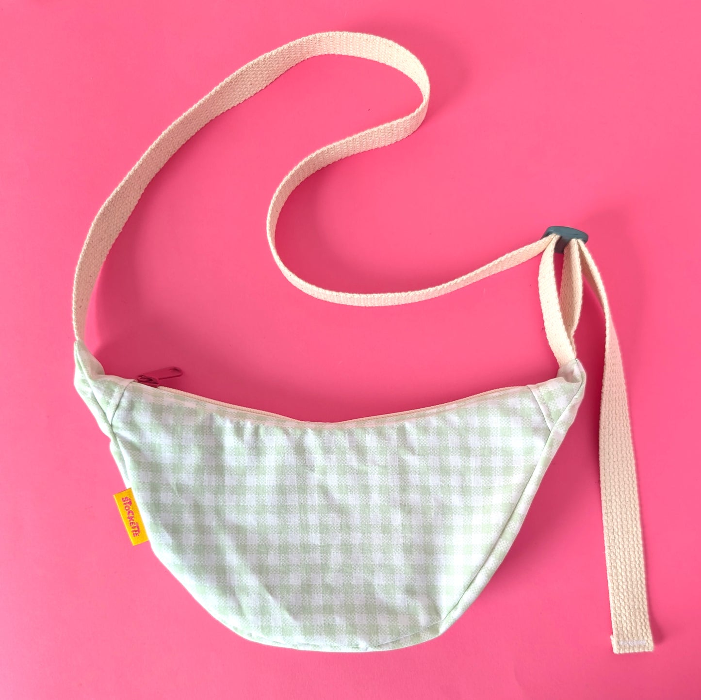 Gingham Crescent Bag