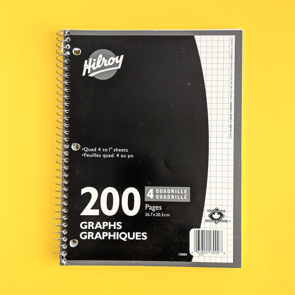 Graph notebook / Cahier quadrillé
