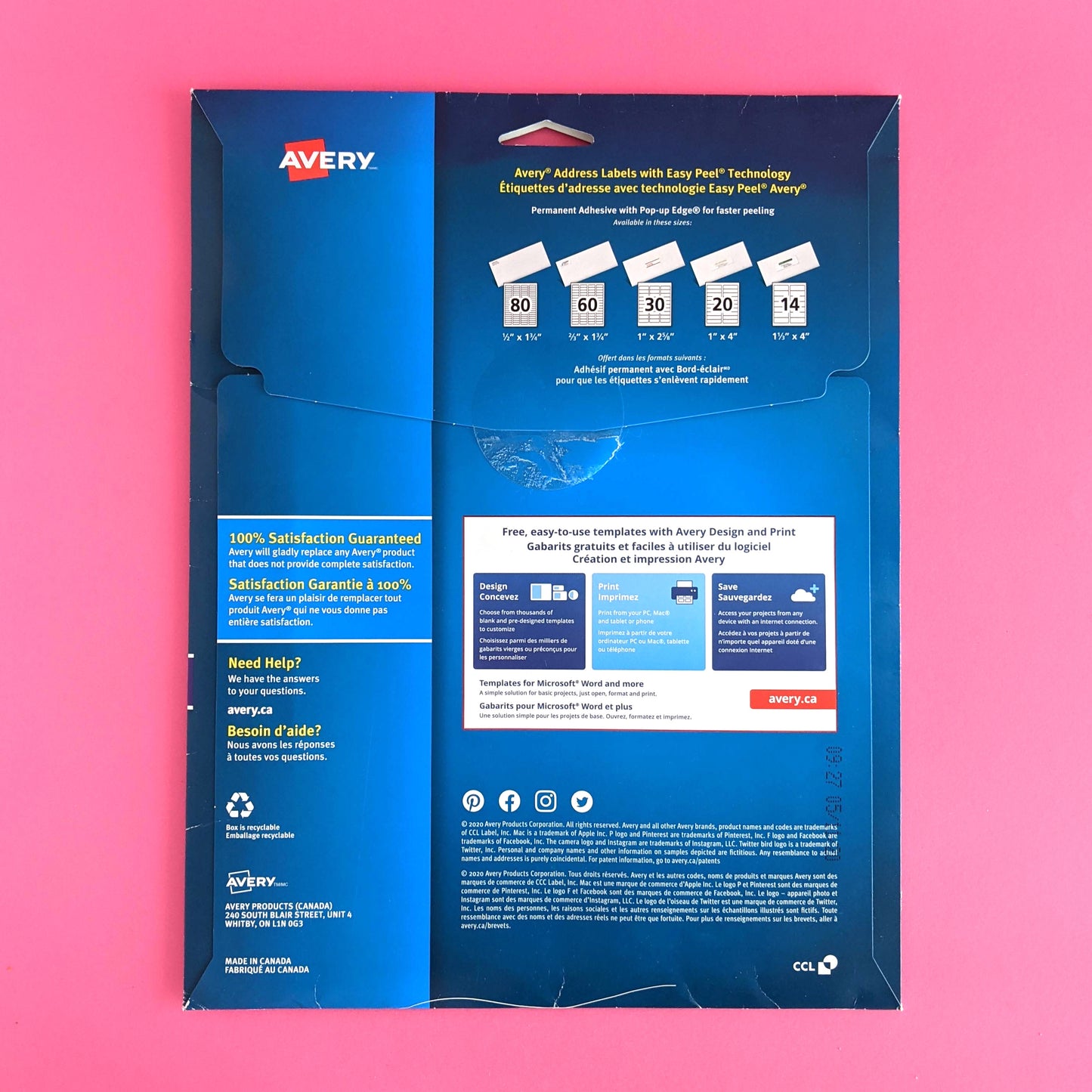 Easy peel address labels