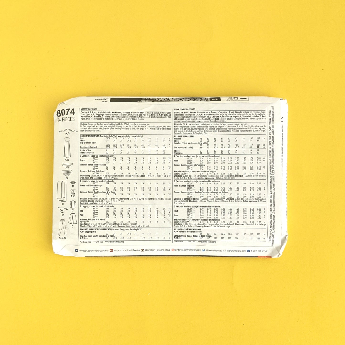 Simplicity Pattern / Patron 8074 H5