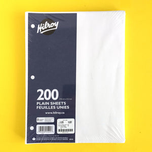 200 Plain sheets / Feuilles unies